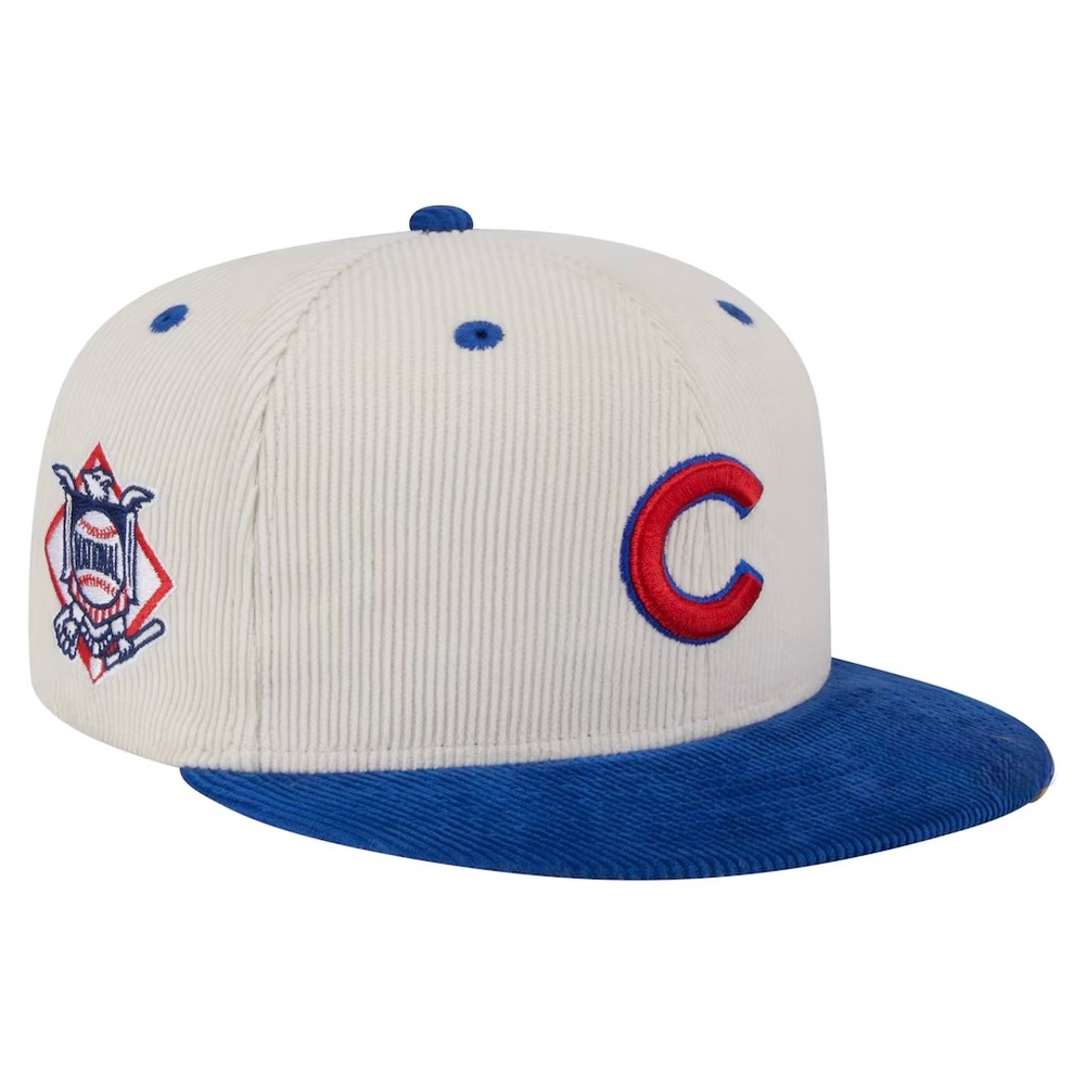 New Era Chicago Cubs Cream 2-Tone Corduroy 59FIFTY Fitted Hat – Size 7 1/2, NEW